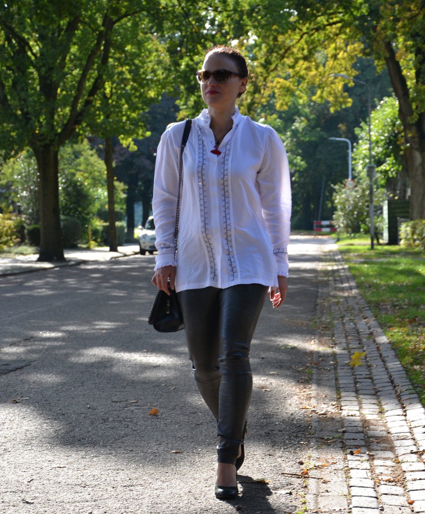 witte bloes met inuit print groenland eskimo boho